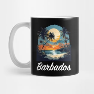 Barbados Sunset (with White Lettering) Mug